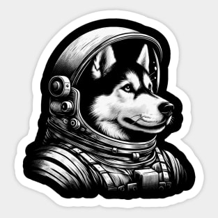 Siberian Huskies Space Dogs Chronicles, Stylish Statement Tee Extravaganza Sticker
